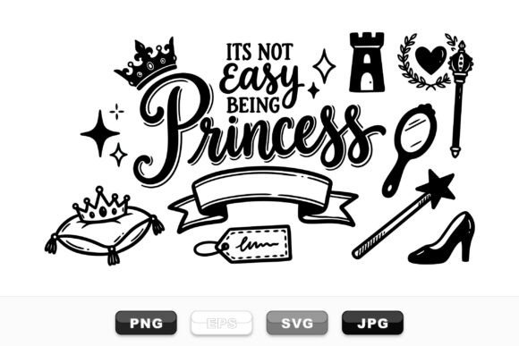 Cute Princess Quote Clipart Set for Graphics and Crafts
