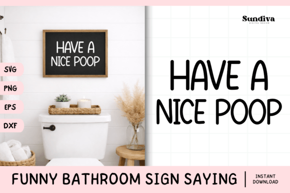 Funny Bathroom Sign Saying SVG 27 Graphics for Crafts