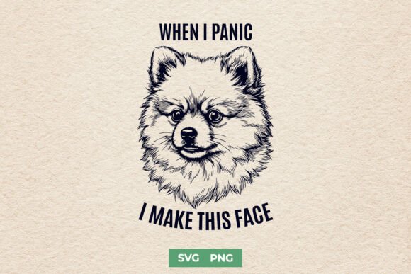 Funny Pomeranian Dog SVG - Anxiety PNG Graphics for Crafts