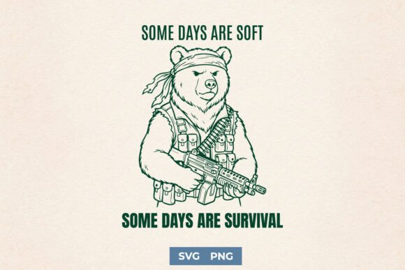 Funny Survival Bear Sarcastic SVG PNG for Graphics and Crafts