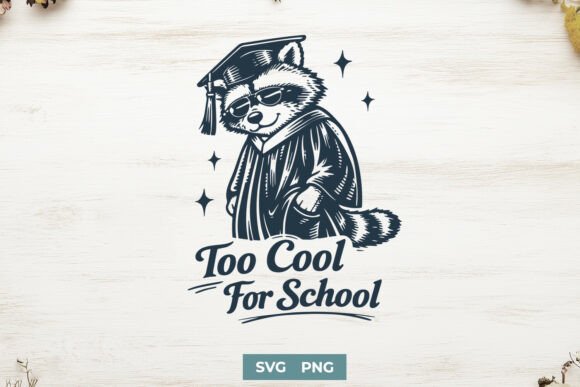 Too Cool for School Funny Graduation SVG Graphics